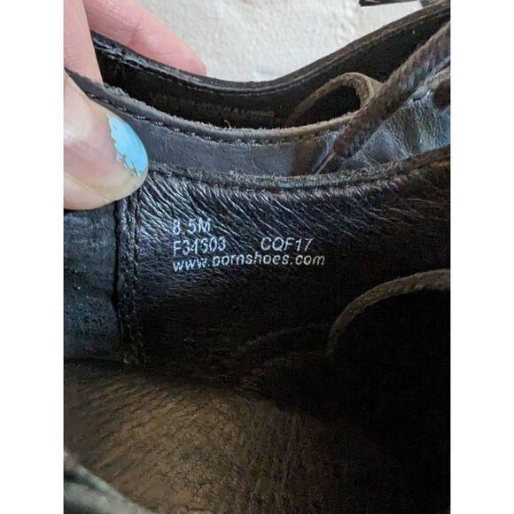 Born Women's Lace-up Leather Oxford Block Heel Booties - Size 8.5 - Picture 8 of 10